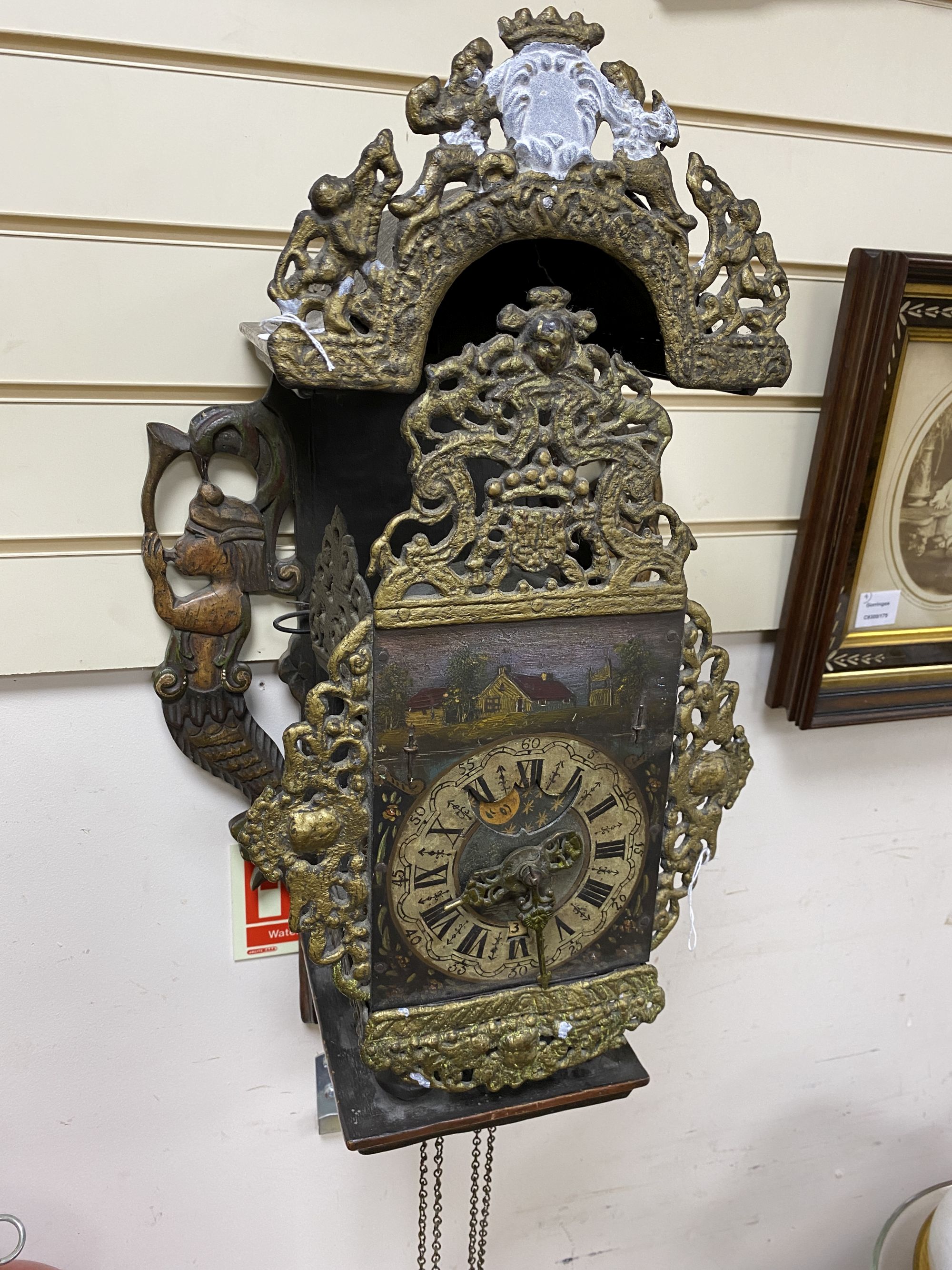 A Zaandam Dutch fusee bracket clock, height approx. 65cm